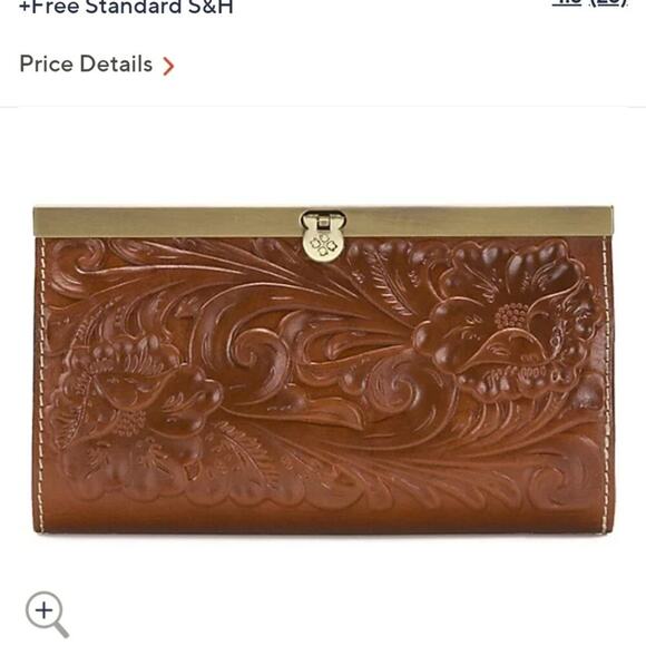 Patricia Nash brown‎ floral tooled leather Cauchy Wallet - Picture 1 of 14
